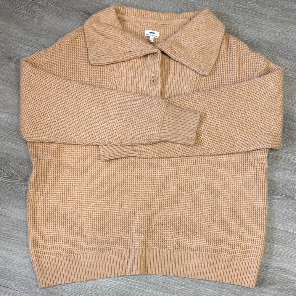 Aerie Cozy oversized Tan Turtleneck Sweater size Large